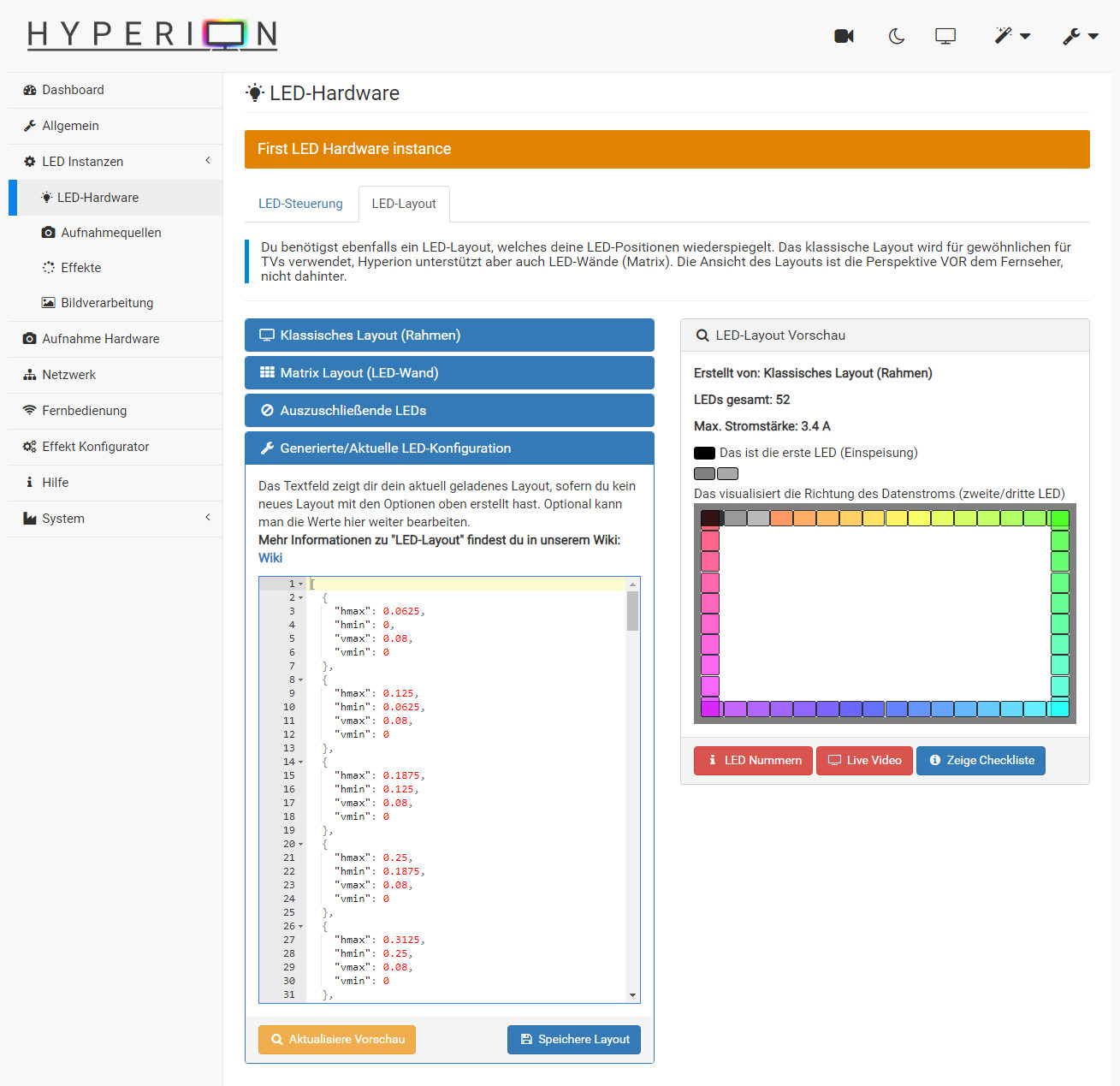 Hyperion LED Layout