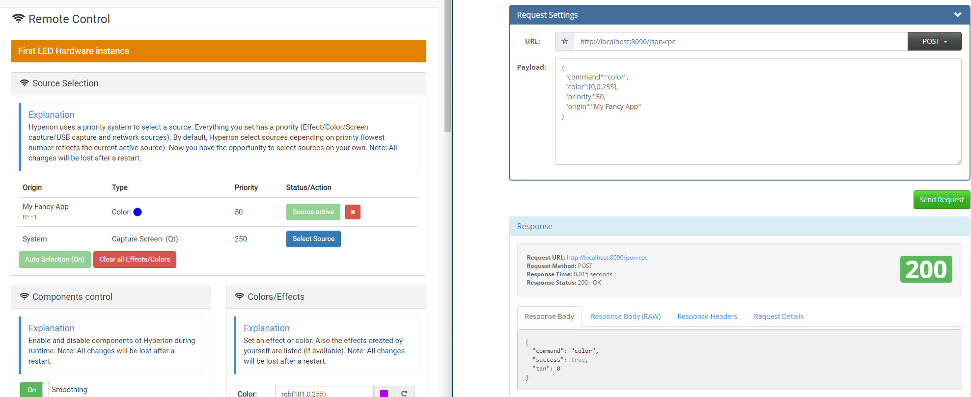 Control Hyperion with HTTP JSON RPC